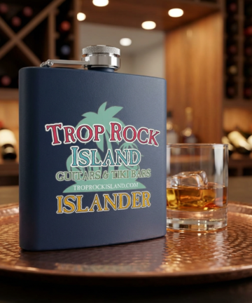 Trop Rock Island “Islander” 6oz Stainless Steel Hip Flask